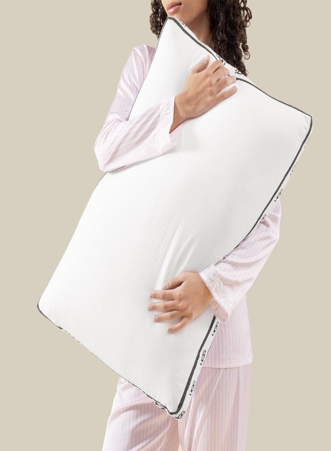 UGG Standard/Queen Bed Pillow - Gusseted Down Alternative Pillow, Medium Firm Sleeping Pillows, Premium Luxury Home Decor Hypoallergenic Pillow for Queen Bed, White (Devon) - Image 2