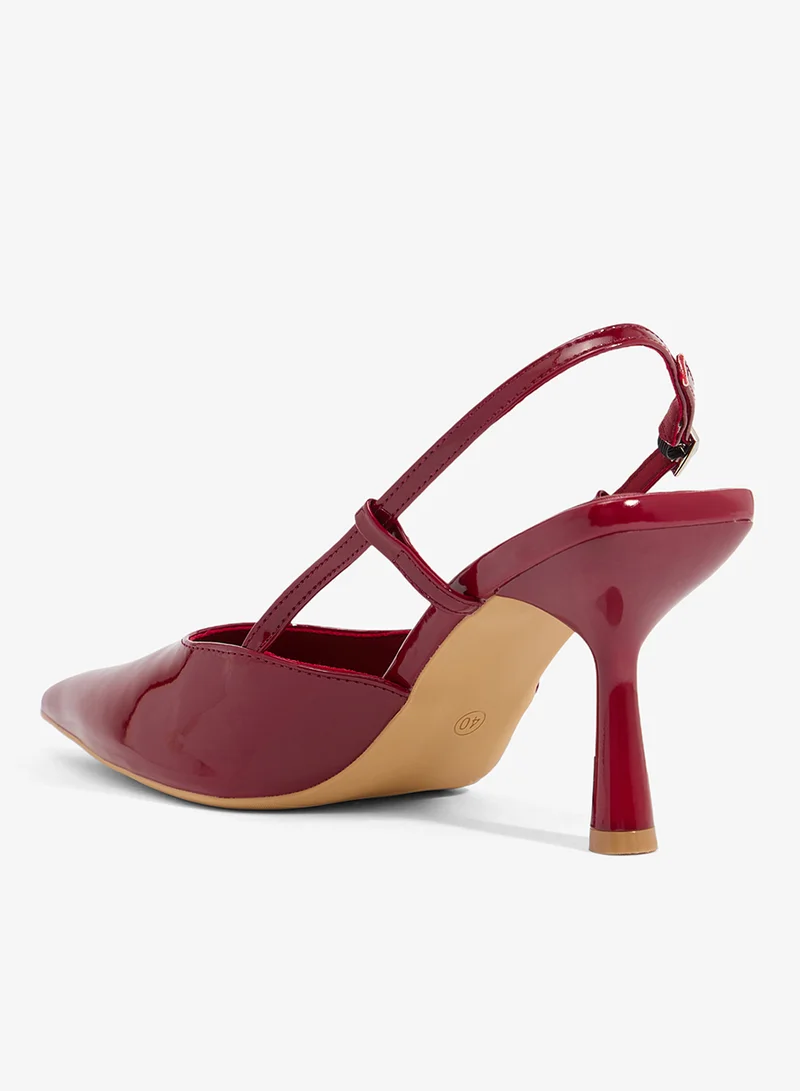Ella Red Sling Back Pumps With Mid Heel for Women | Best Price UAE