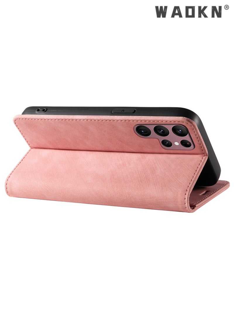 For Samsung Galaxy S24 Ultra Case,Luxury Leather Wallet Cover, Leather Wallet Case Classic Design with Card Slot and Magnetic Flip Flip Folding Case for Galaxy S24 Ultra Phone Shell 6.8'' Case