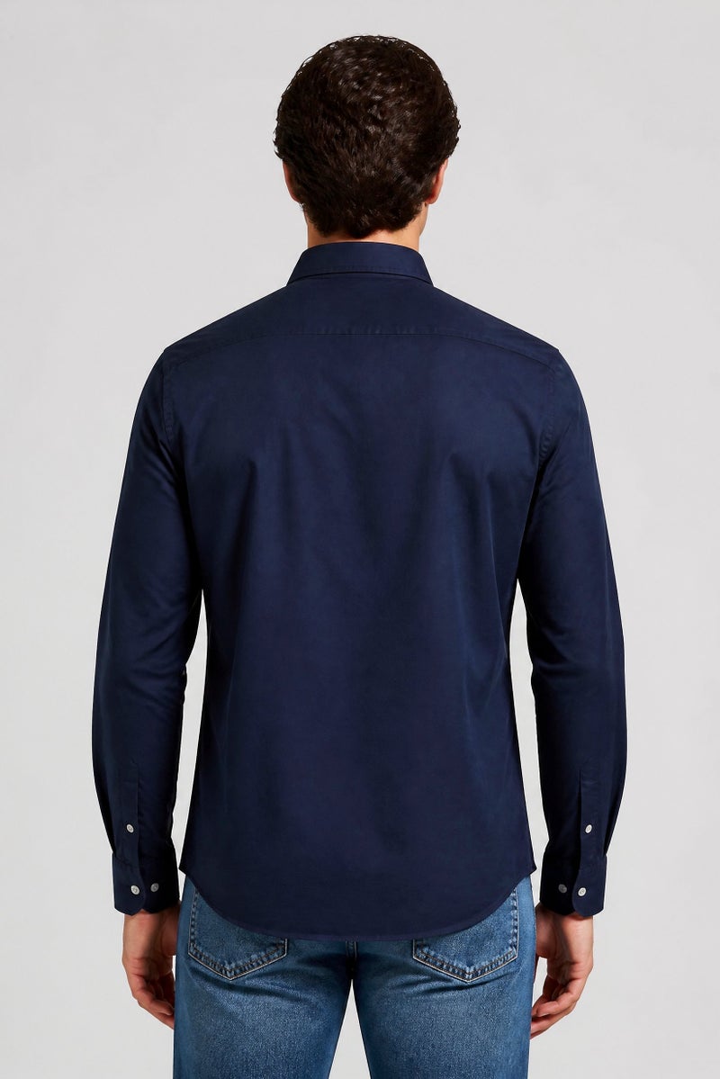 La Martina Men Slim Fit Embroidered Logo Long Sleeve Casual Shirt, Navy - Image 2