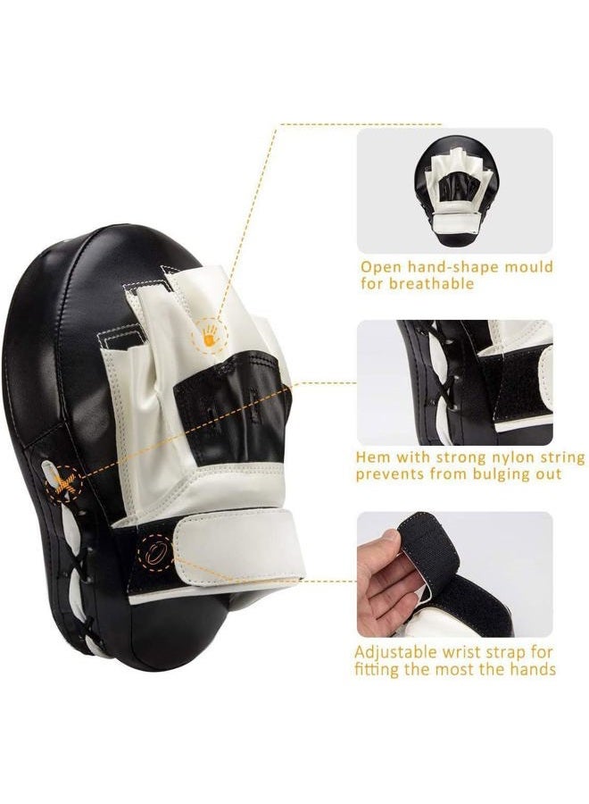 Valleycomfy Boxing Curved Focus Punching Mitts- Leatherette Training Hand Pads,Ideal for Karate, Muay Thai Kick, Sparring, Dojo, Martial Arts - Image 2