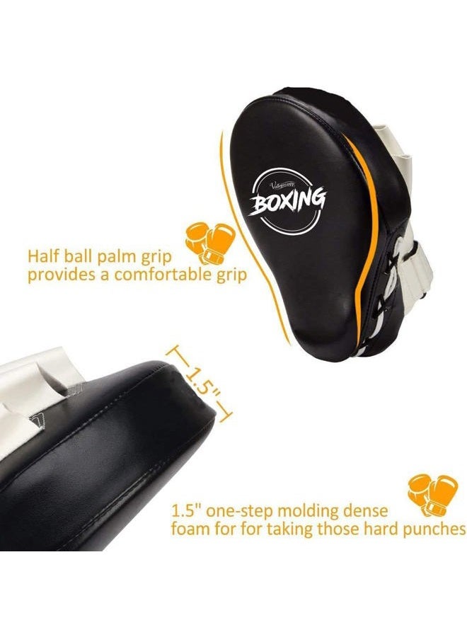Valleycomfy Boxing Curved Focus Punching Mitts- Leatherette Training Hand Pads,Ideal for Karate, Muay Thai Kick, Sparring, Dojo, Martial Arts - Image 3