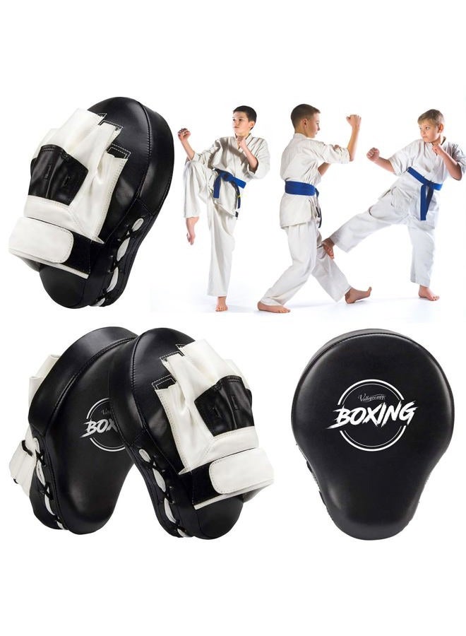 Valleycomfy Boxing Curved Focus Punching Mitts- Leatherette Training Hand Pads,Ideal for Karate, Muay Thai Kick, Sparring, Dojo, Martial Arts - Image 5
