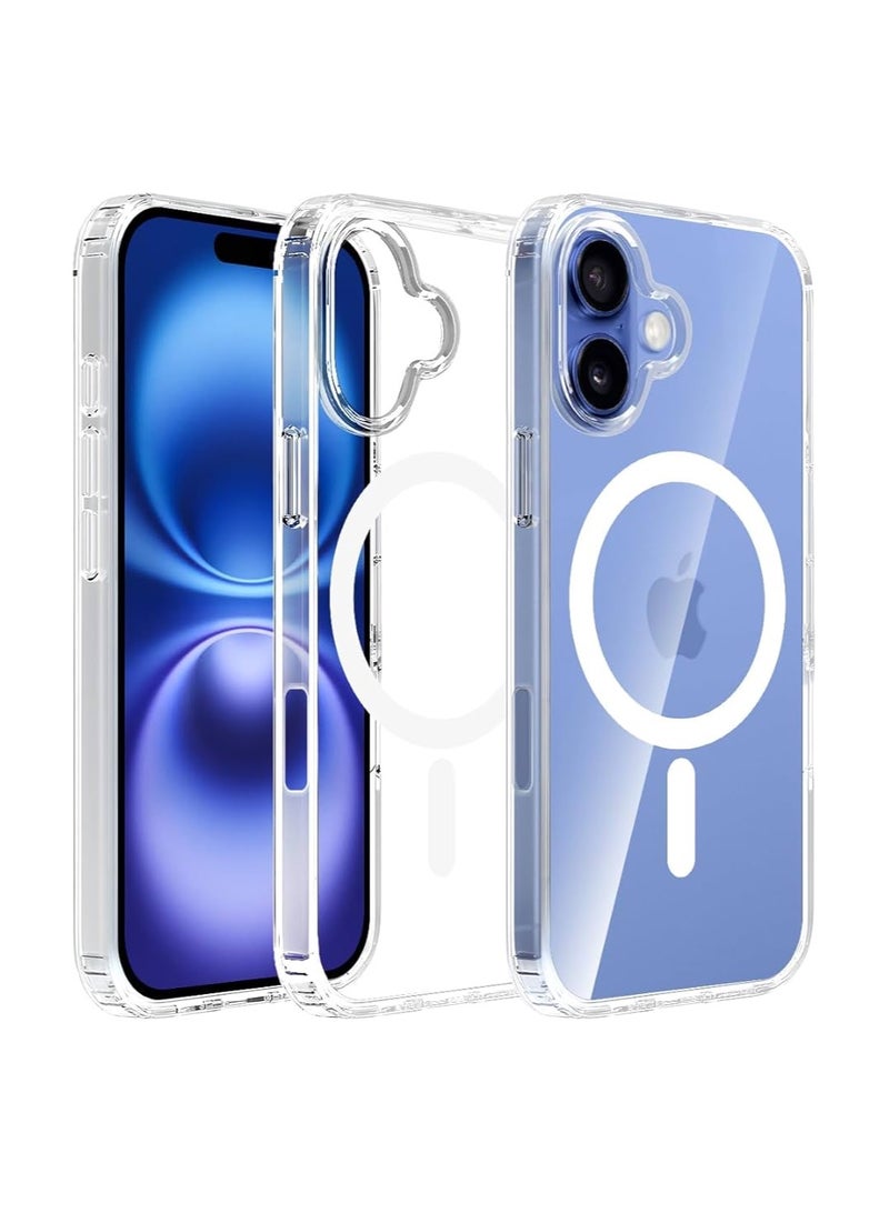 حافظة مغناطيسية لهاتف iPhone 16 Plus متوافقة مع الشحن اللاسلكي، غطاء حماية شفاف فائق النحافة لهاتف iPhone 16 Plus مضاد للخدش ومقاوم للصدمات لهاتف iPhone 16 Plus 6.7 بوصة - Image 1