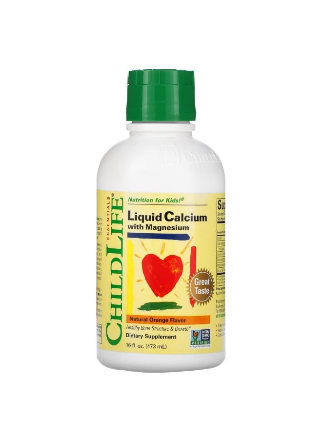 CHILDLIFE ESSENTIALS ChildLife Essentials, Essentials, Liquid Calcium with Magnesium, Natural Orange, 16 fl oz (473 ml) 