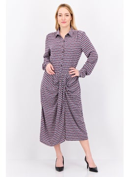 promod Women Allover Printed Midi Dress, Multicolor  - Image 1