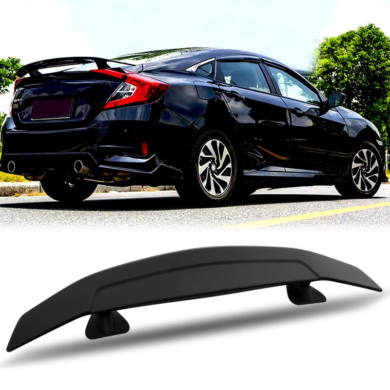 JMTBNO 46Inch Universal Rear Spoiler Black Sport Style Racing Spoiler Truck Wing LightweightRear Trunk Spoiler Wing Lid Tail Deck Spoiler Fit for Sedan Coupe Hatchback