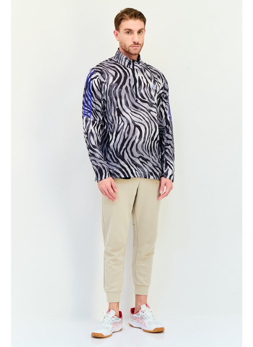 Adidas Men Sportswear Fit Long Sleeve Outdoor Windbreaker Jacket, Multicolor  - Image 4