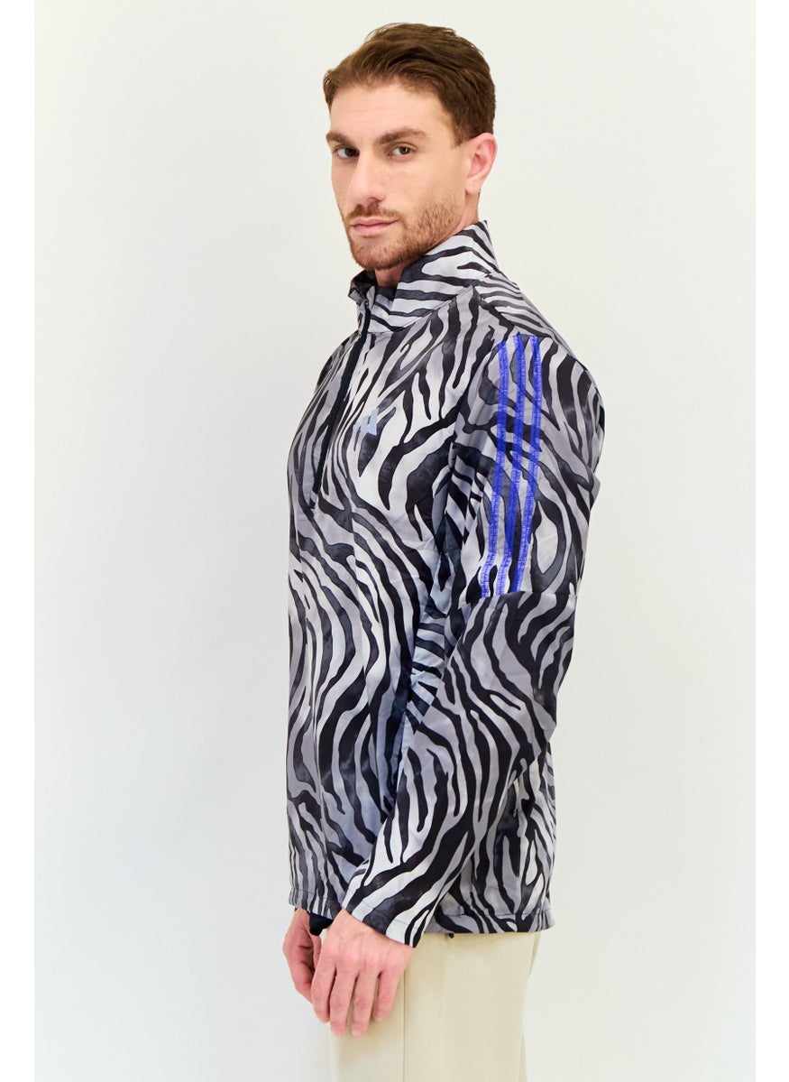 Adidas Men Sportswear Fit Long Sleeve Outdoor Windbreaker Jacket, Multicolor  - Image 2