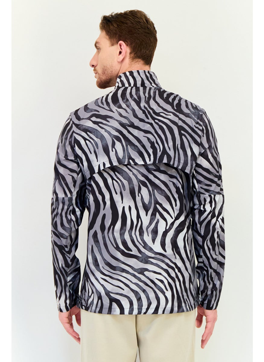 Adidas Men Sportswear Fit Long Sleeve Outdoor Windbreaker Jacket, Multicolor  - Image 3