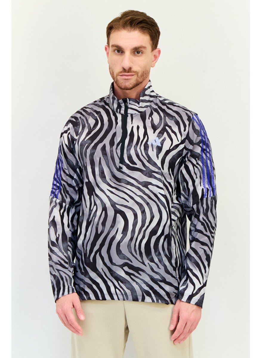 Adidas Men Sportswear Fit Long Sleeve Outdoor Windbreaker Jacket, Multicolor  - Image 1