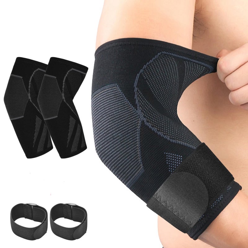 CYCLXY Arm Guards & Elbow Compression Sleeve (1 Pair)ï¼ŒTennis Elbow Braces for Tendonitis and Tennis,Arm Supports Sleeves golfer relief for women & men sleeve for weightlifting - Image 1