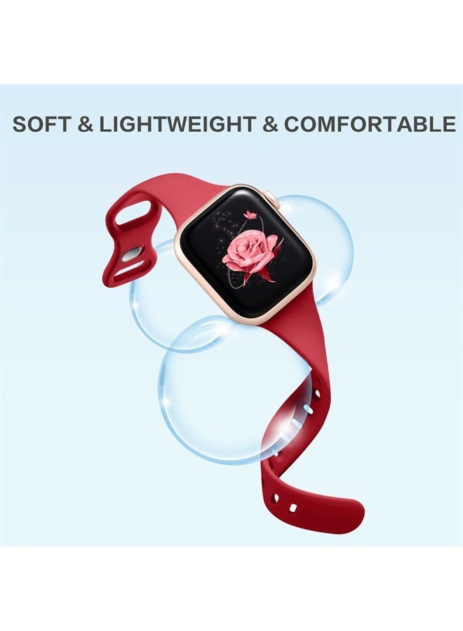 Lerobo 12 Pack Slim Bands Compatible with Apple Watch Band 40mm 41mm 38mm 42mm 44mm 45mm 49mm for Women Men,Soft Silicone Waterproof Sport Strap for iWatch Bands Series 8 7 6 5 4 3 2 1 SE/SE2/Ultra - Image 3