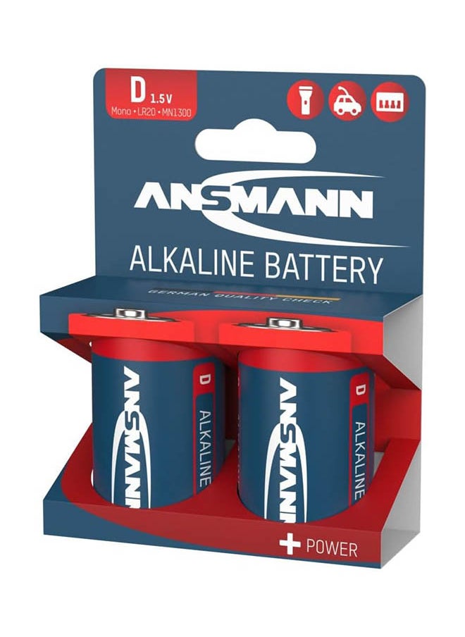 ANSMANN - Lr20 1.5V Mono D Alkaline Battery General Use Remote Wall Clock Flash Light Home Toys Office 5 Year Shelf Life - Image 1