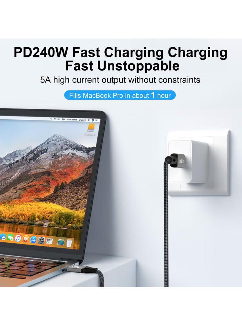 كابل تمديد USB-C 4.0 مع دعم Thunderbolt 4.0، وتوصيل طاقة 240 وات، ونقل بيانات بسرعة 40 جيجابت في الثانية، ومخرج فيديو 8K@60Hz، وPD3.1، وموصل أنثى، متوافق مع MacBook وDock وHub وSSD. - Image 4