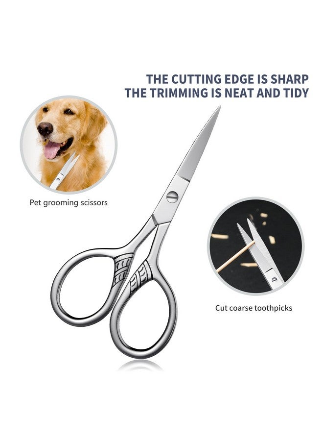 AsonTao 2Pcs Professional Grooming Scissors Small Scissors For Hair Nose Eyebrow Trimming Facial Mustache Eyelashes. Precision Stainless Steel Scissorsasontao - Image 3