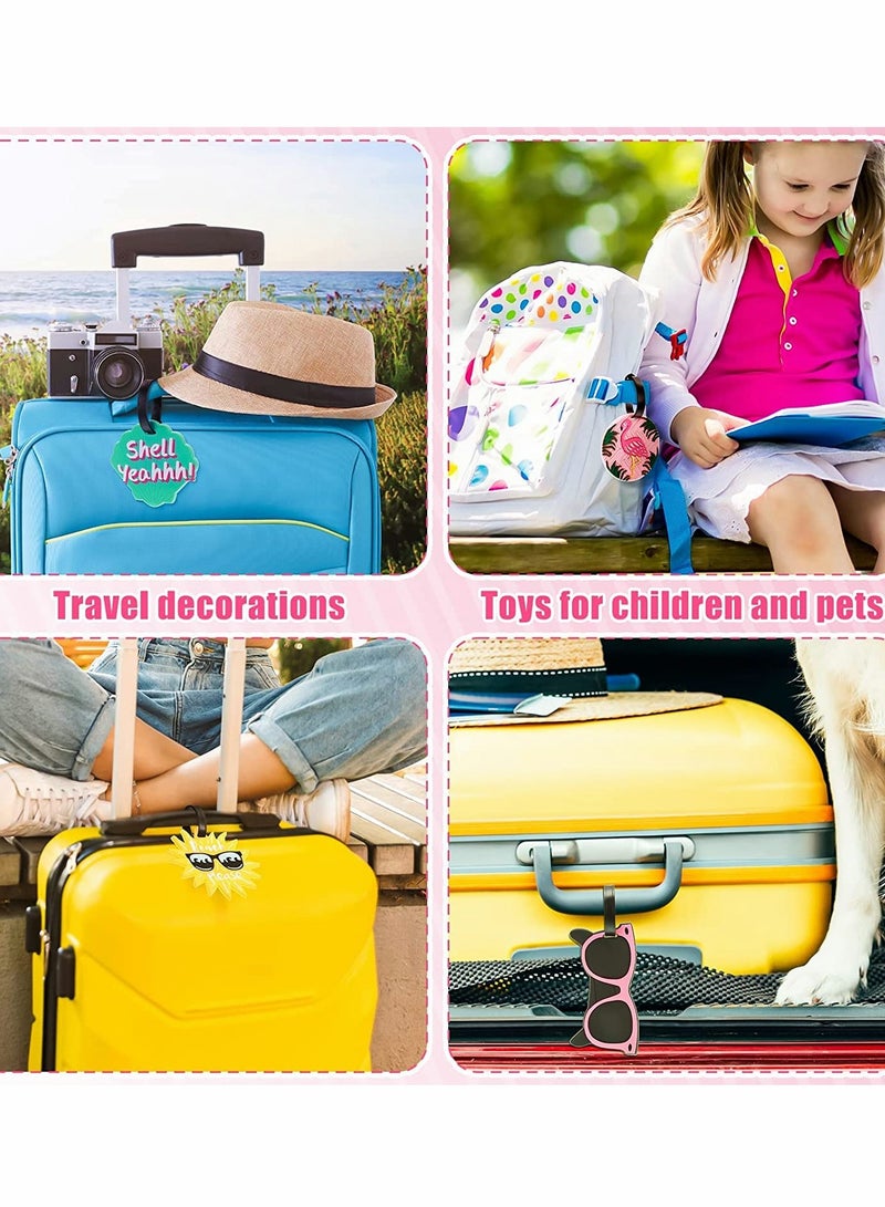 KASTWAVE 12Pcs Luggage Tags, Waterproof ID Tag Multicolor Band Loop Air Suitcase Identification Tag, Mens Womens Kids Travel Summer Beach Vacation Themed Travel Bag Luggage Tags - Image 3