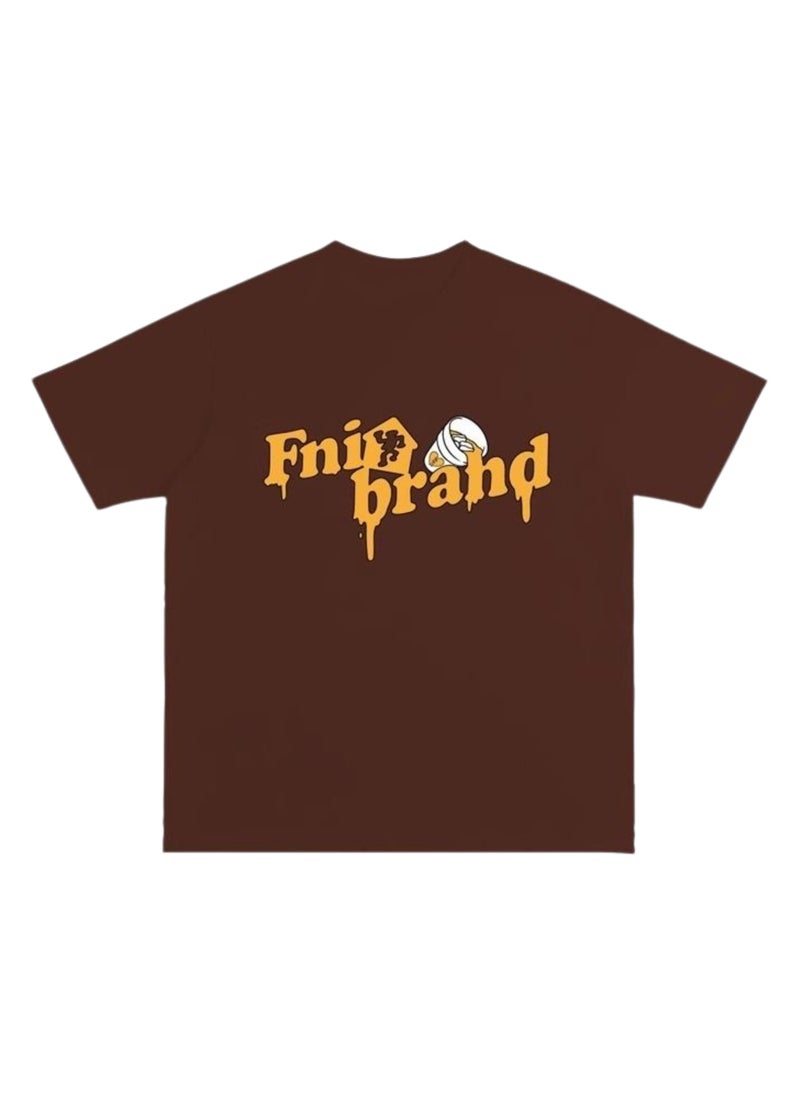 New Arrival Brown Fnibrand Printed Unisex Oversized T-shirt - pzsku/Z2B14E51B42893CEF9022Z/45/_/1717512437/246dbd59-56c7-4fce-b342-defe9ab34110