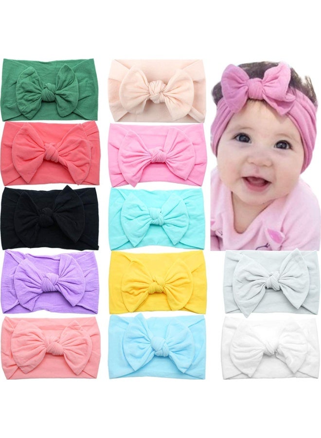 CELLOT  Super Stretchy Soft Knot Headbands with Hair Bows Head Wrap Hair Accessories For Newborn Baby Girls Infant Toddlers Kids A - Image 1