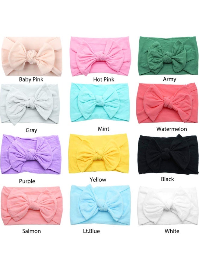 CELLOT  Super Stretchy Soft Knot Headbands with Hair Bows Head Wrap Hair Accessories For Newborn Baby Girls Infant Toddlers Kids A - Image 3
