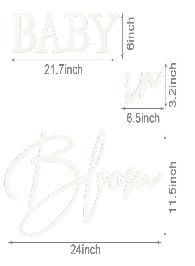 MASTRON Baby in Bloom Sign, 16”x24” Felt Letter Baby Shower Sign Baby in Bloom Party Decor Backdrop for Boy or Girl Baby Shower Gender Reveal 1st Birthday - White - Image 2