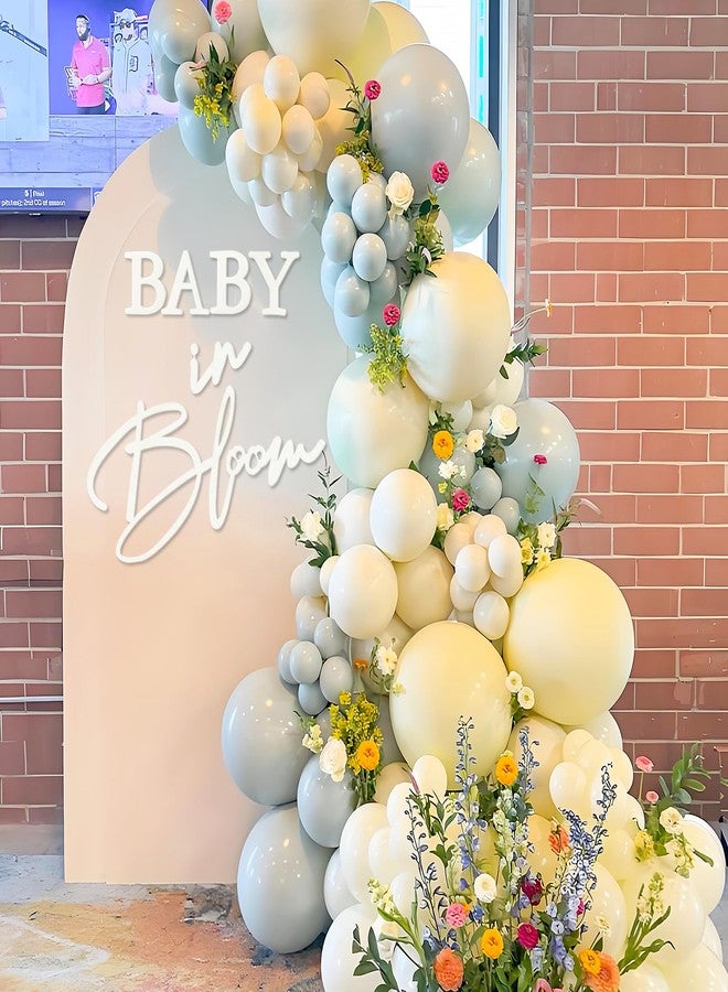 MASTRON Baby in Bloom Sign, 16”x24” Felt Letter Baby Shower Sign Baby in Bloom Party Decor Backdrop for Boy or Girl Baby Shower Gender Reveal 1st Birthday - White - Image 4