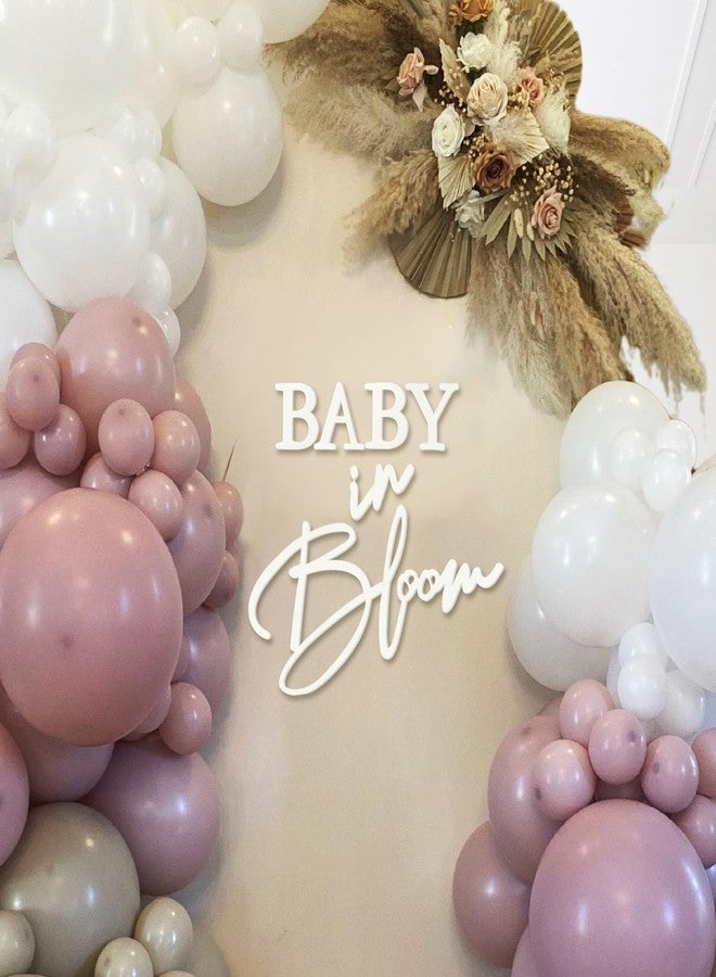 MASTRON Baby in Bloom Sign, 16”x24” Felt Letter Baby Shower Sign Baby in Bloom Party Decor Backdrop for Boy or Girl Baby Shower Gender Reveal 1st Birthday - White - Image 1