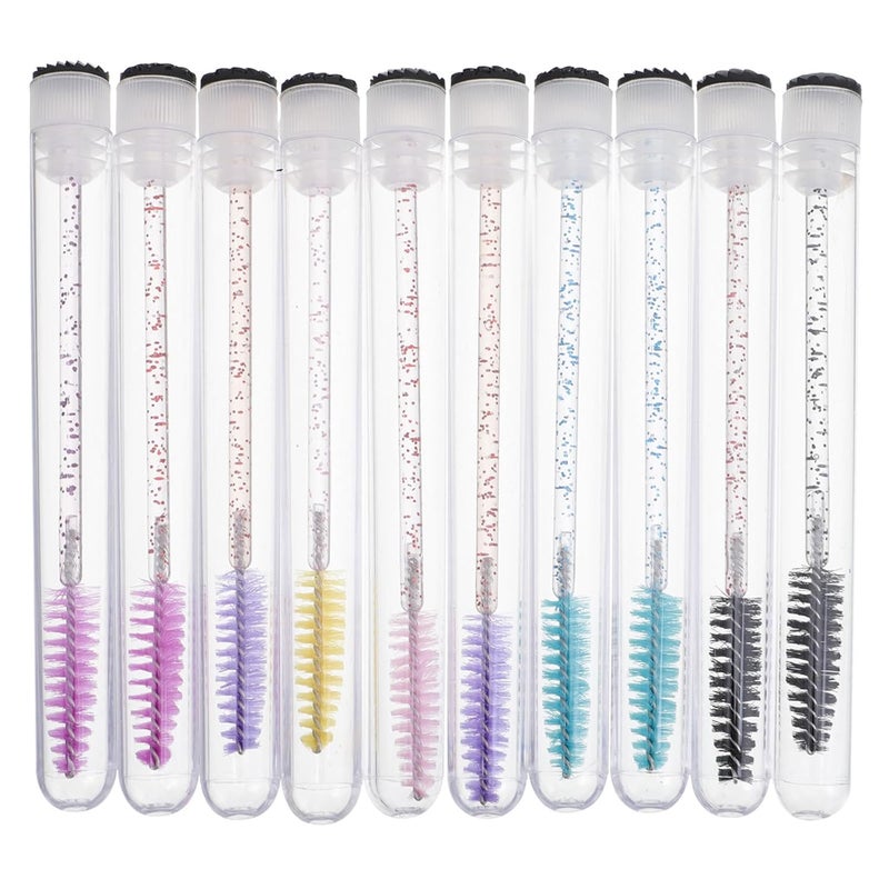 30pcs Disposable Eyelash Brushes with Crystal Tube Portable Eyelash Applicator and Eyebrow Spoolie and Makeup Application Random Color - Image 1