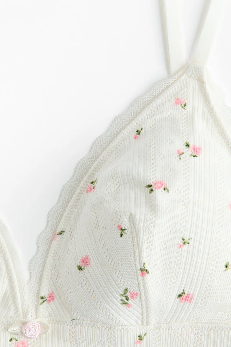 H&M Padded soft pointelle bra