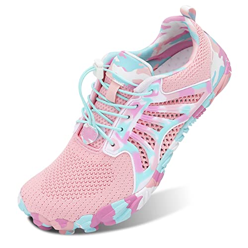 Scurtain Pink Womens Barefoot Aqua Shoes - Swim Walking Beach Pool Boating Diving Surf Water Socks Size 7.5/6 M - Image 1