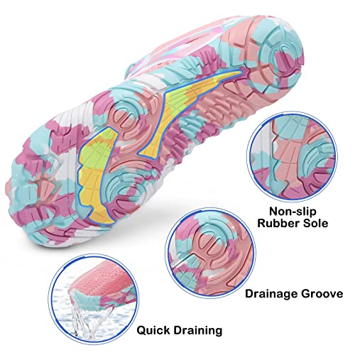 Scurtain Pink Womens Barefoot Aqua Shoes - Swim Walking Beach Pool Boating Diving Surf Water Socks Size 7.5/6 M - Image 5