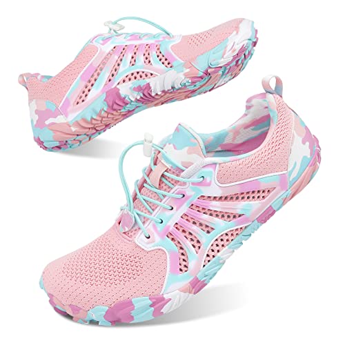Scurtain Pink Womens Barefoot Aqua Shoes - Swim Walking Beach Pool Boating Diving Surf Water Socks Size 7.5/6 M - Image 3
