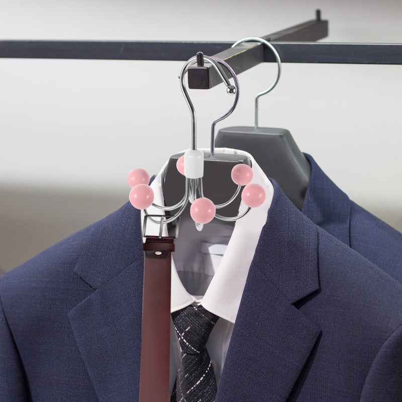 Space Saving Clothes Hanger Swivel Belt Hanger Multi Hook Hanger Coat Hat Hook Rotary Hanger - Image 2