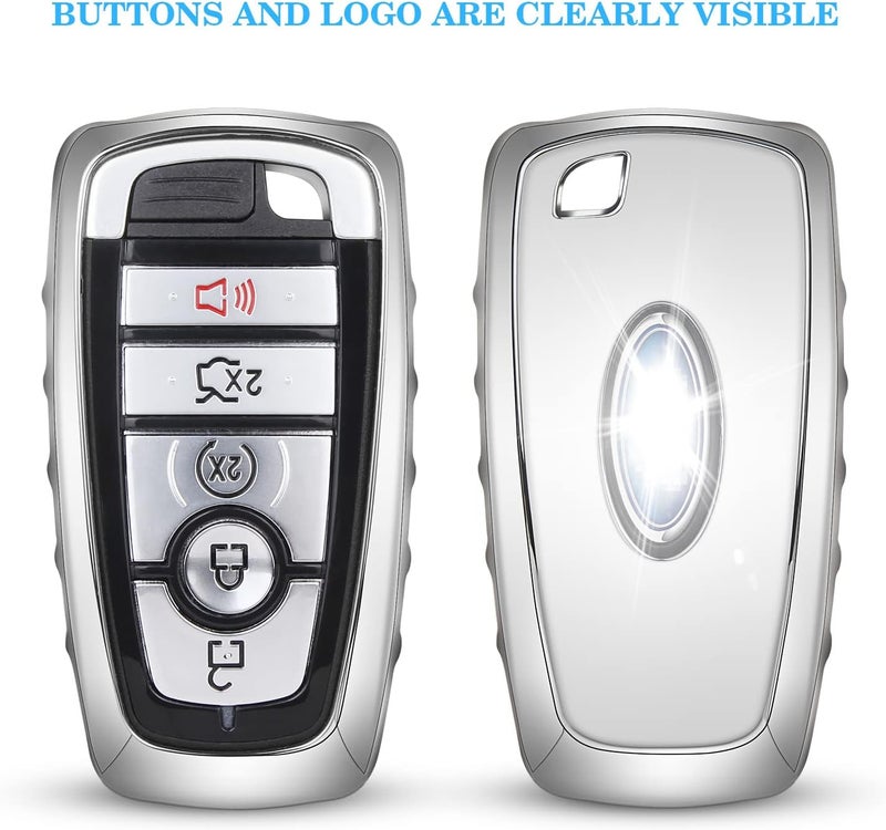 QBUC TPU Key Fob Cover for Ford Vehicles with Keychain - Compatible with 2017-2019 Models - Image 3