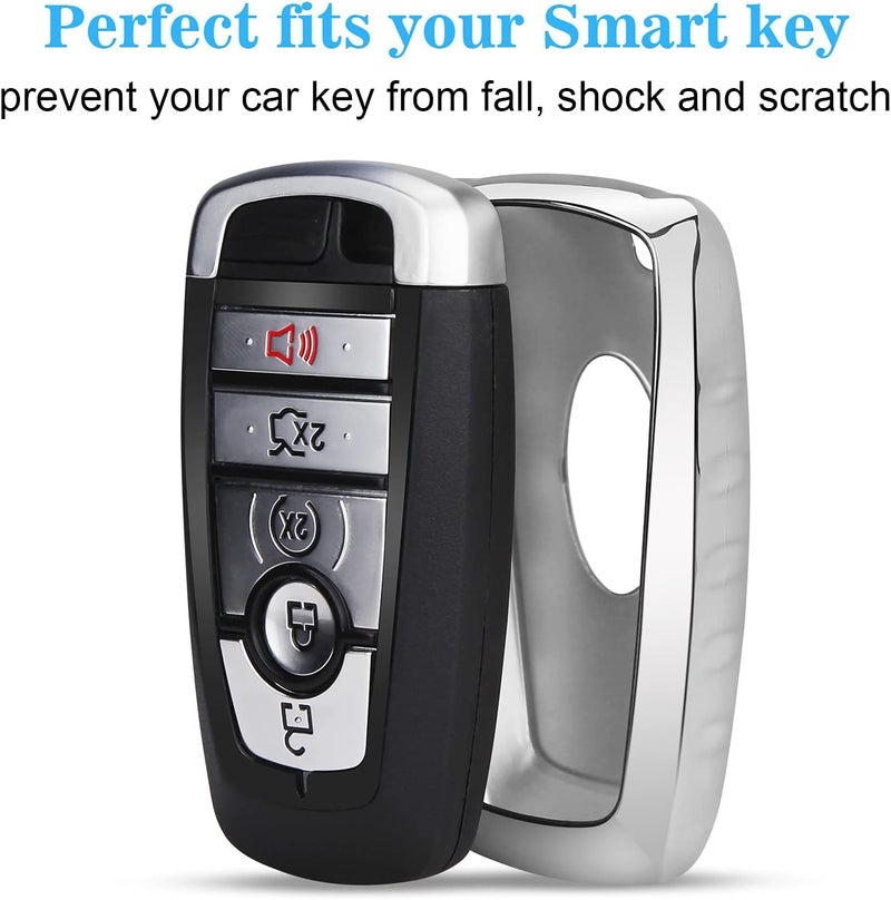 QBUC TPU Key Fob Cover for Ford Vehicles with Keychain - Compatible with 2017-2019 Models - Image 5