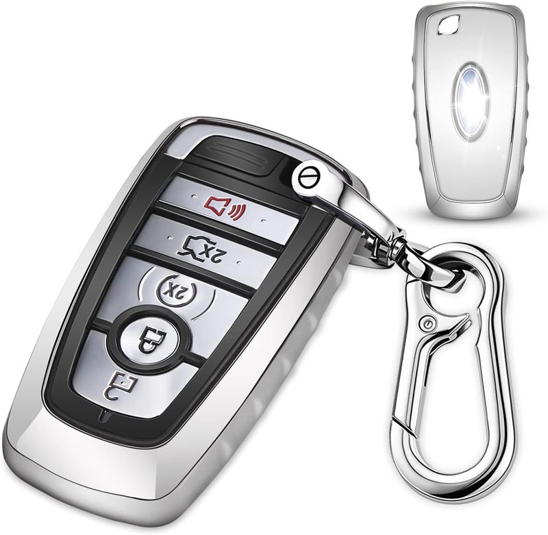 QBUC TPU Key Fob Cover for Ford Vehicles with Keychain - Compatible with 2017-2019 Models - Image 1