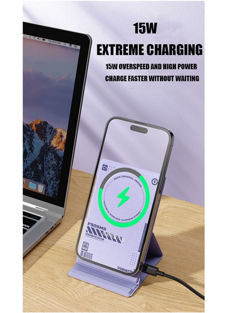 Generic - Magsafe Card Holder for Iphone 14 13 ProMax Case Phone Accessories 15W Wireless Chargers Magnetic Phone Holder for Smartphones - Image 1