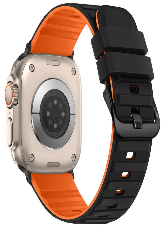 Suphart Strap Compatible with Apple Watch Strap 49mm 46mm 45mm 44mm 42mm for Women Men Soft Silicone Sport Strap Designed for Apple Watch Ultra 2 Ultra SE Series 10 9 8 7 6 5 4 3 2 1, Black - Image 2