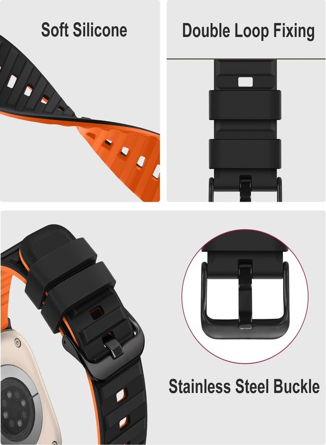 Suphart Strap Compatible with Apple Watch Strap 49mm 46mm 45mm 44mm 42mm for Women Men Soft Silicone Sport Strap Designed for Apple Watch Ultra 2 Ultra SE Series 10 9 8 7 6 5 4 3 2 1, Black - Image 3