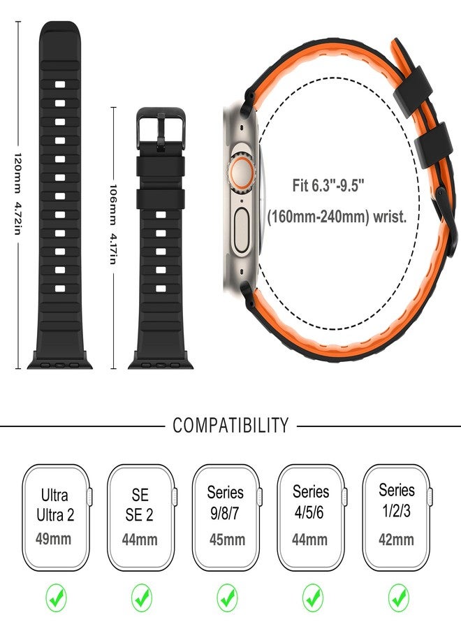 Suphart Strap Compatible with Apple Watch Strap 49mm 46mm 45mm 44mm 42mm for Women Men Soft Silicone Sport Strap Designed for Apple Watch Ultra 2 Ultra SE Series 10 9 8 7 6 5 4 3 2 1, Black - Image 5