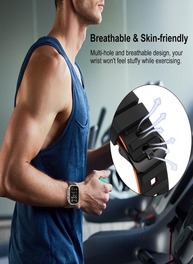 Suphart Strap Compatible with Apple Watch Strap 49mm 46mm 45mm 44mm 42mm for Women Men Soft Silicone Sport Strap Designed for Apple Watch Ultra 2 Ultra SE Series 10 9 8 7 6 5 4 3 2 1, Black - Image 4