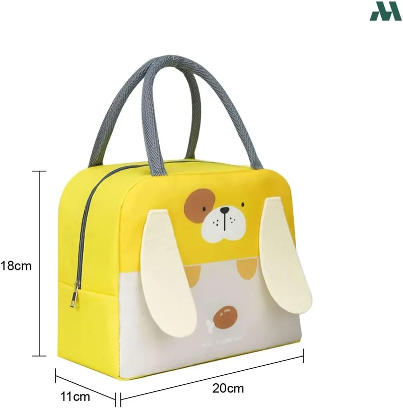Mobcos Mobcos Ear Panda Yellow Large Capacity Insulated Lunch Bag | Waterproof & Stain-Resistant Meal Tote with Advanced Temperature Retention | Durable Polyester Lunch Bag for Office & School