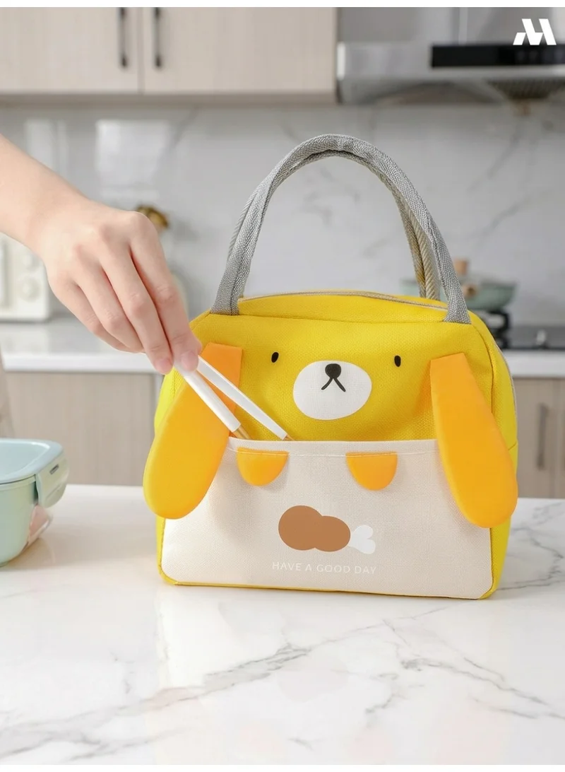 Mobcos Ear Panda Yellow Lunch Bag Mobcos Ear Panda Yellow Large Capacity Insulated Lunch Bag | Waterproof & Stain-Resistant Meal Tote with Advanced Temperature Retention | Durable Polyester Lunch Bag for Office & School  | Best Price UAE