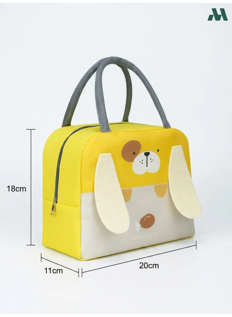Mobcos Mobcos Ear Panda Yellow Large Capacity Insulated Lunch Bag | Waterproof & Stain-Resistant Meal Tote with Advanced Temperature Retention | Durable Polyester Lunch Bag for Office & School