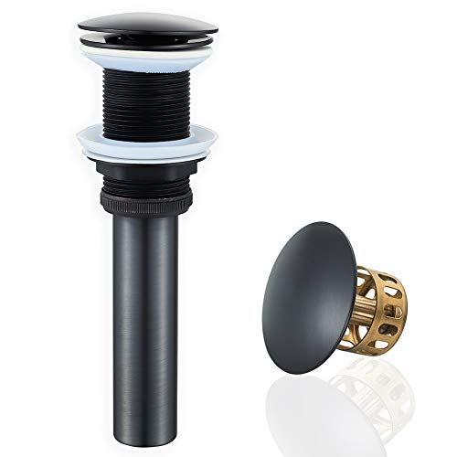 VOTON Bathroom Sink Drain without Overflow Vessel Sink Lavatory Vanity Pop Up Drain Stopper Matte Black - Image 1