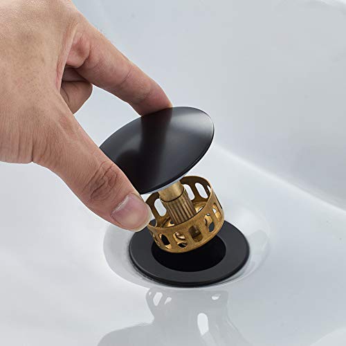 VOTON Bathroom Sink Drain without Overflow Vessel Sink Lavatory Vanity Pop Up Drain Stopper Matte Black - Image 5