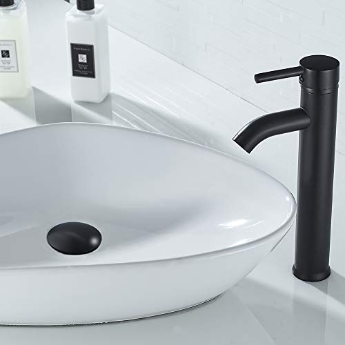 VOTON Bathroom Sink Drain without Overflow Vessel Sink Lavatory Vanity Pop Up Drain Stopper Matte Black - Image 3