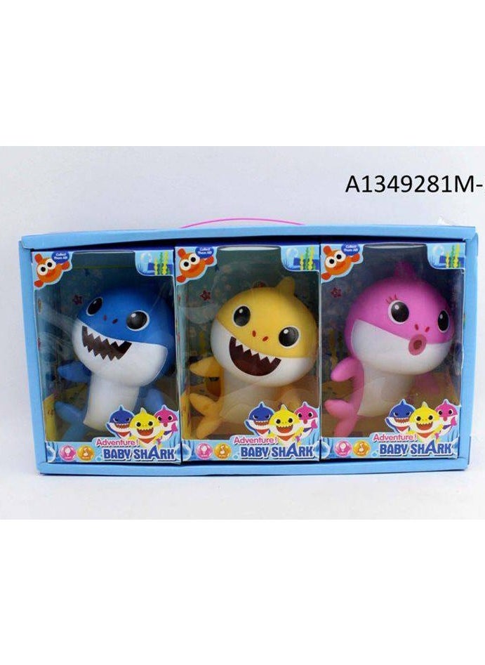 TOY GARDEN Baby Shark Toy Set – 3-Pack of Colorful Singing Sharks with Blue, Yellow, and Pink Characters – Interactive Musical Plush Dolls for Kids, Perfect for Baby Shark Fans  - Image 1