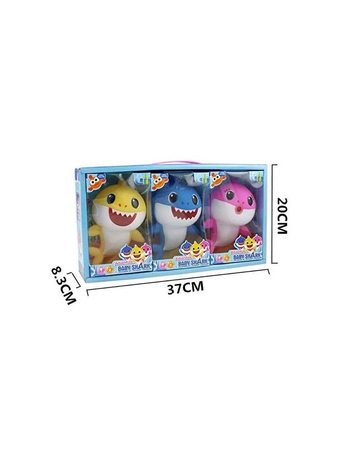 TOY GARDEN Baby Shark Toy Set – 3-Pack of Colorful Singing Sharks with Blue, Yellow, and Pink Characters – Interactive Musical Plush Dolls for Kids, Perfect for Baby Shark Fans  - Image 4