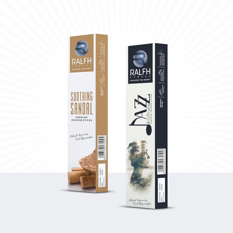 RALFHSENSES Ralfh Senses 4in1 Agarbatti Experience The Soothing fragrances of Classic Chandan Rose Jazz Jasmine Chandan Pack of 4 Ralfh Agarbatti Combo Agarbatti Pack 2  - Image 3